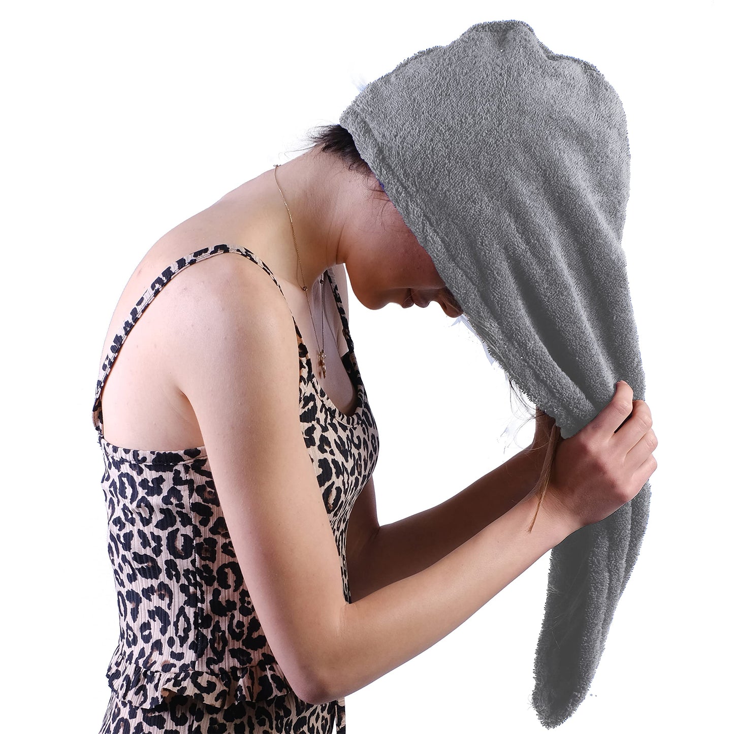 LLAMAXY Hair Towel 100% Pure Organic Cotton Hair Drying Towels Adult Child Hair Wraps Hair Turban - Towel Wrap Hair Drying Towel