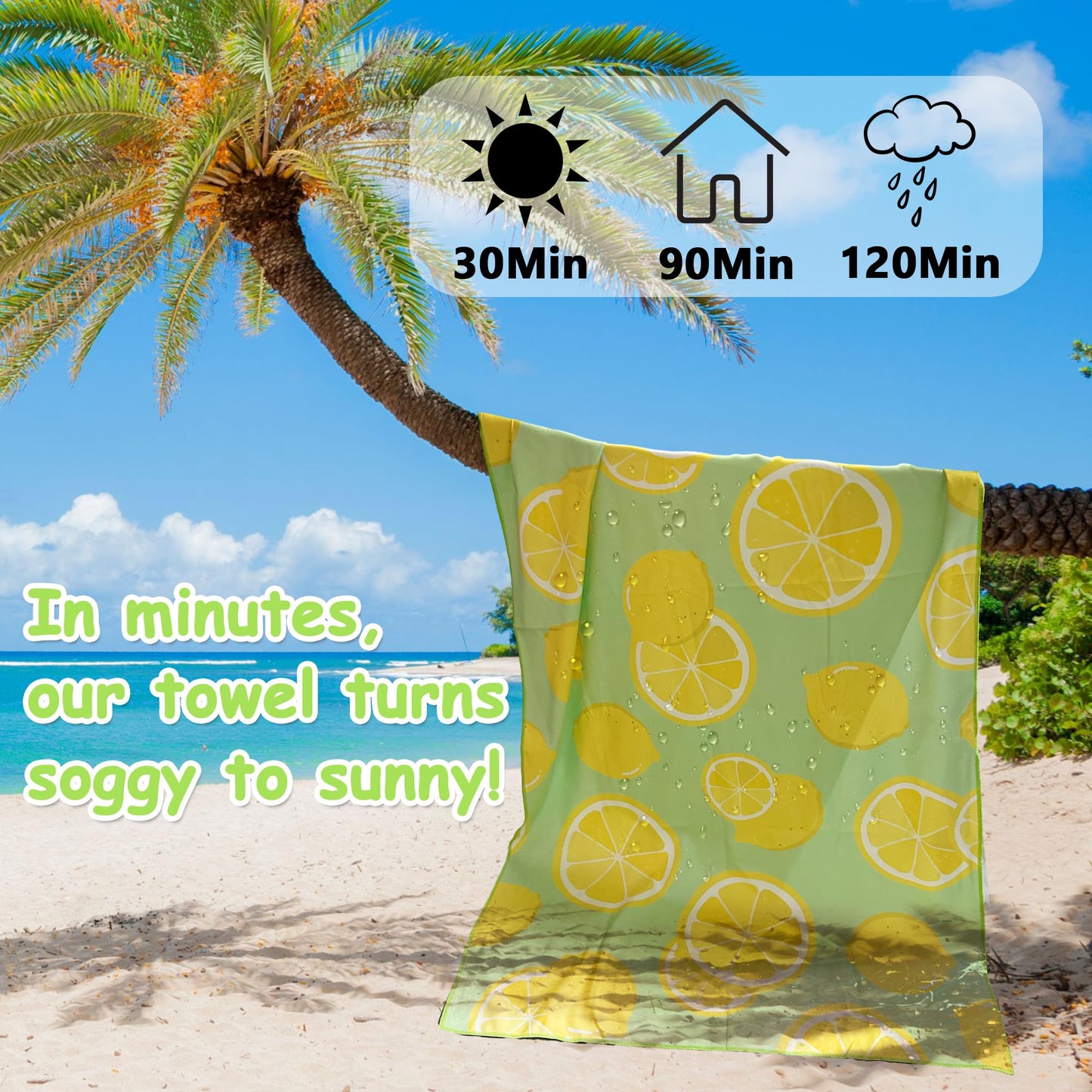 Lubibi Beach Towel,2 Pack,Microfiber,Oversized,Sand-Free,for Kids Adults