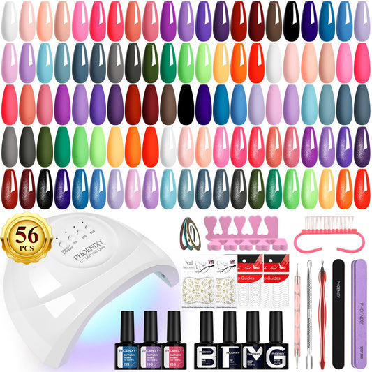 Phoenixy Gel Nail Kit, 36 Colours Gel Nail Polish Set with Lamp Starter Kit, 40Pcs Full Set for Beginners Manicure Gift for Women