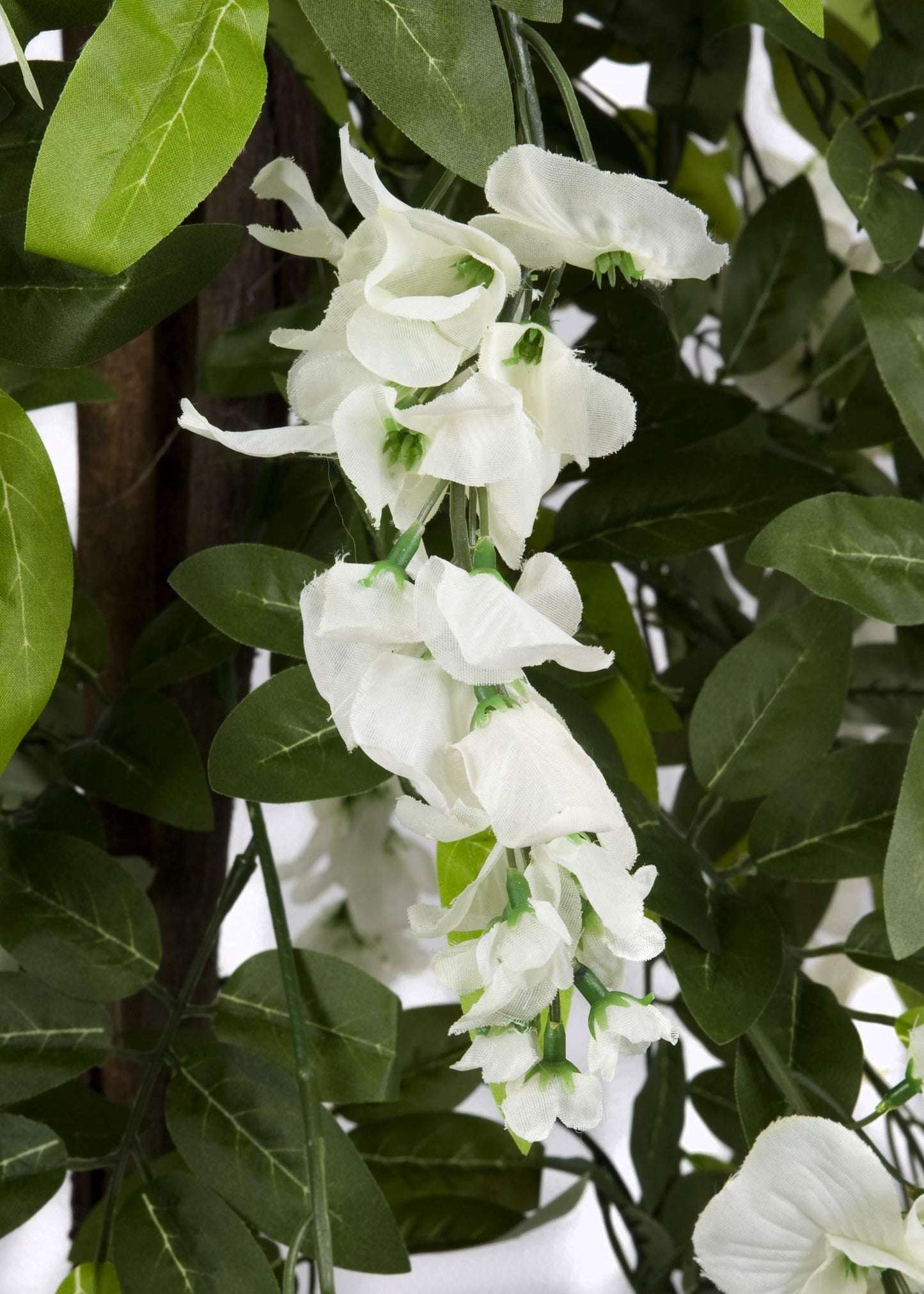 GreenBrokers Premium Artificial Wisteria Tree 130cm/4ft Potted Plant, White 4ft, 130cm