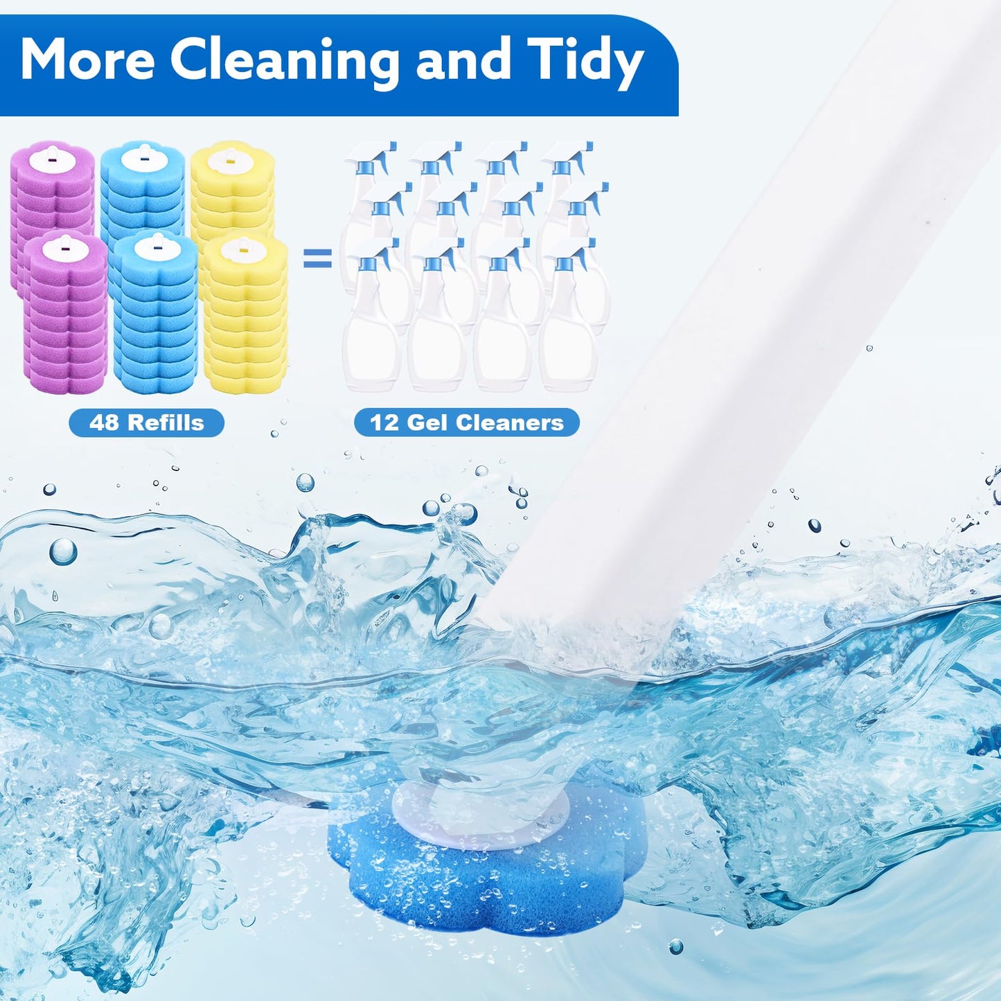 wlich Disposable Toilet Brush Set With 48 Refills, Wall Mounted Holder