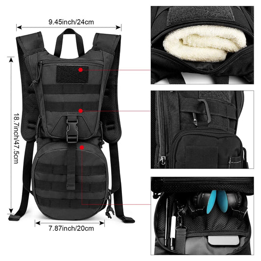 G4Free Military Hydration Backpack with Upgraded 2.5L Bladder Pack for Hiking, Cycling, Walking and Climbing