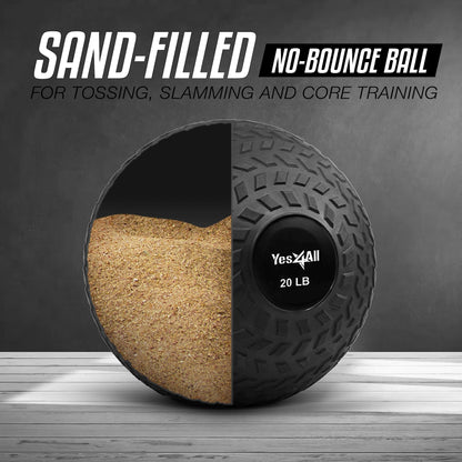 Yes4All 1YHQ 9kg Slam Ball for Strength and Crossfit Workout ? Slam Medicine Ball (9kg, Black)
