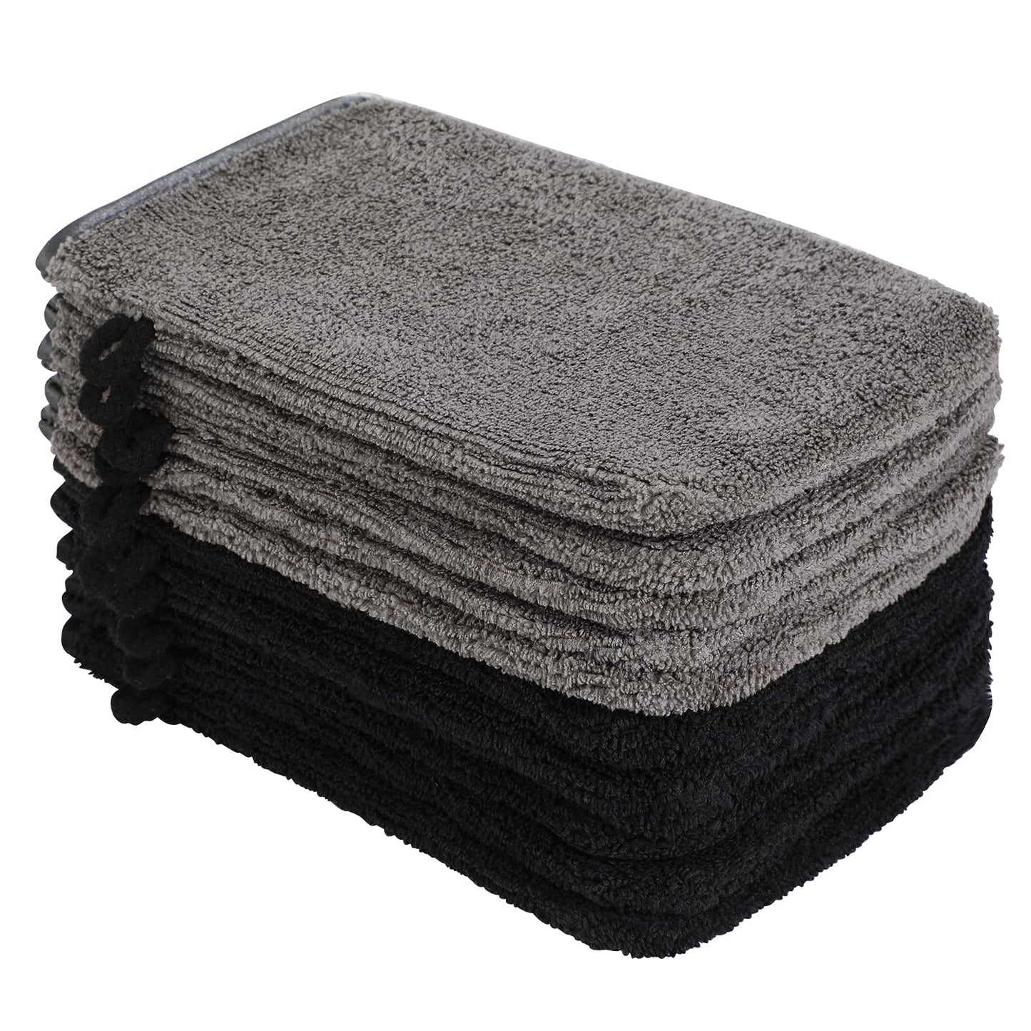 PHOGARY Pack of 10 Microfibre Body Wash Mitts Set, Flannels Soft Face Mitts, Bath SPA Cloth, Reusable Makeup Remover Mitt Gloves, 15x21 cm