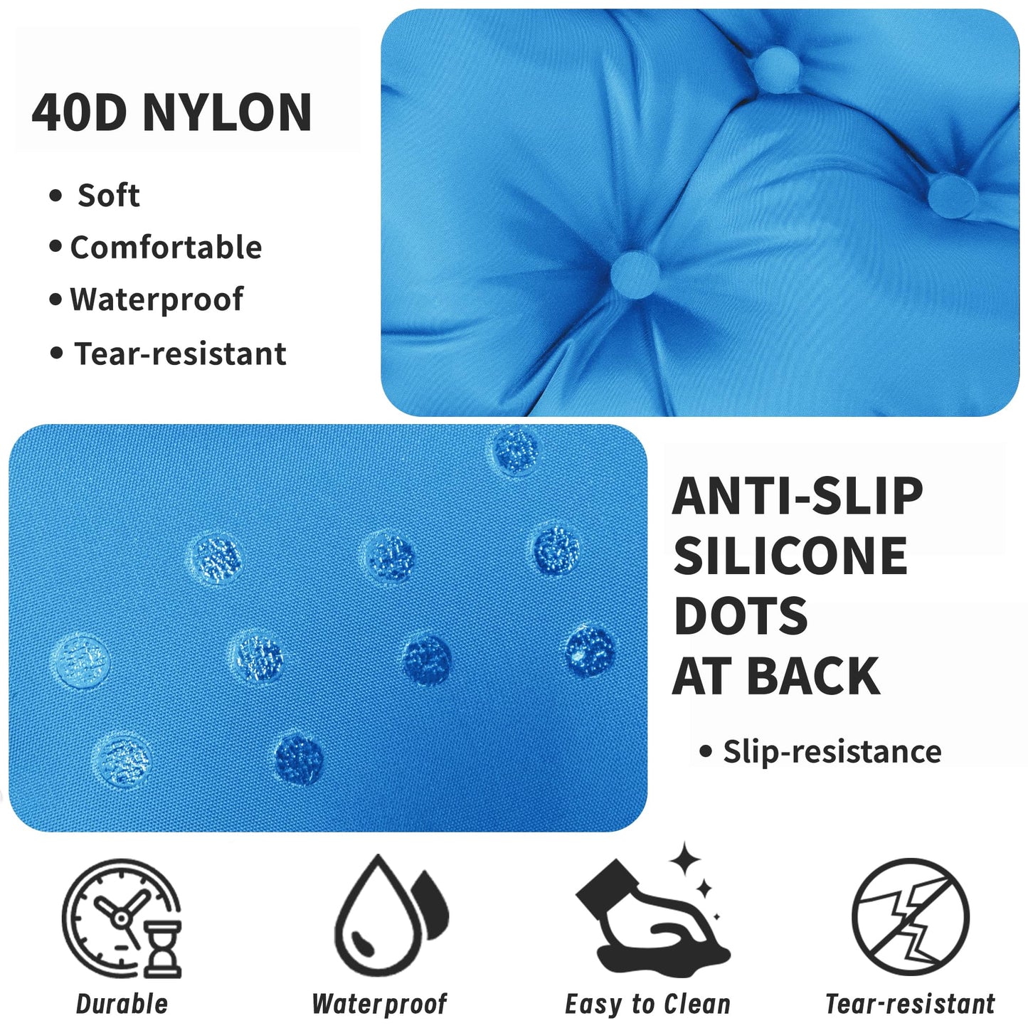 EULANT Thickened Non-slip Inflatable Stadium Seat Cushion,Blow Up Pillow
