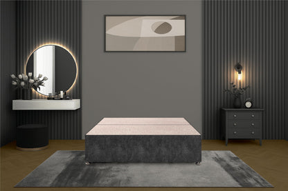 Bed Centre Flexby Divan Bed Base Only with 2 Drawers Same Side, No Headboard - Available in 3FT, 4FT, 5FT & 6FT