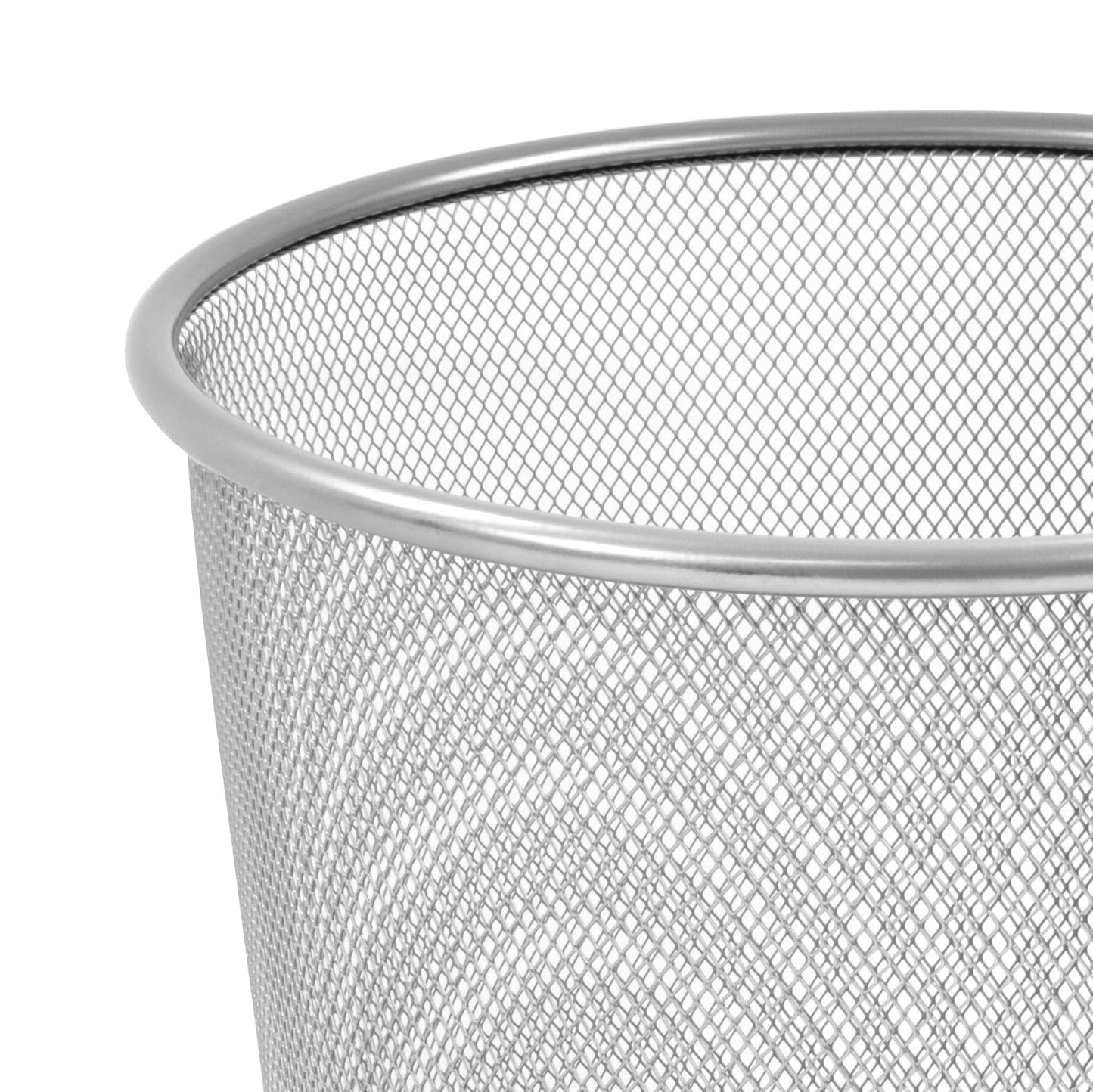 Osco Silver Wiremesh Waste Bin | Round | Metal | Height - 30 cm | Diameter - 25 cm | Circular Trash Can | Waste Paper Basket | Recycling Container