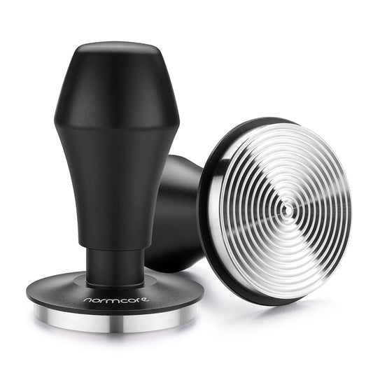 Normcore 58.5mm Espresso Coffee Tamper V4 - Spring Loaded Tamper with Stainless Steel Ripple Base - 15lb / 25lb / 30lbs Replacement Springs - Anodized