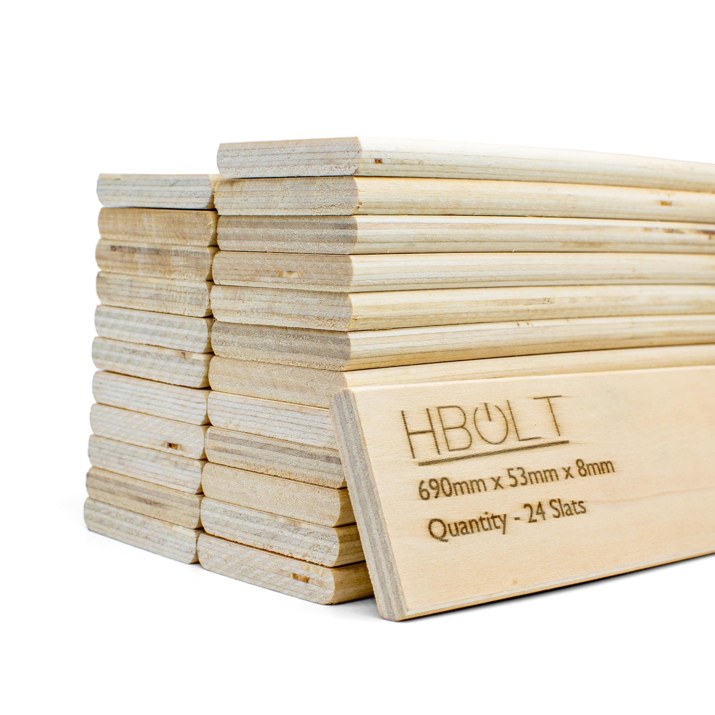 H-BOLT Premium Replacement Sprung Wooden Bed Slats – Complete Set for Single, Double & King Beds – 53mm Wide Hardwood Support