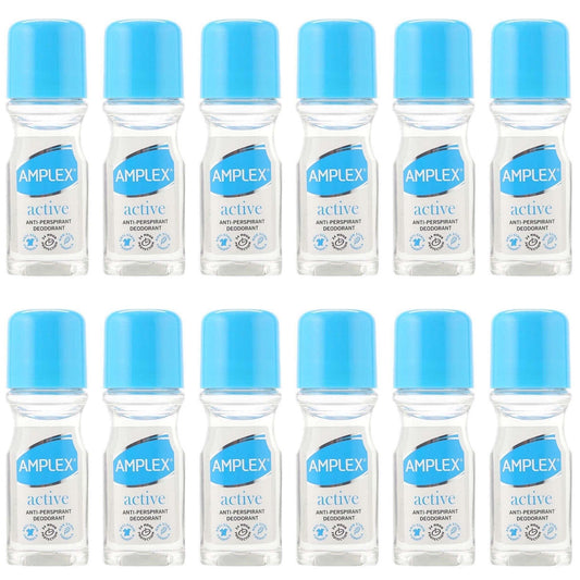 Amplex Active AntiPerspirant Deodorant Roll-On 50ml | 12 Pack