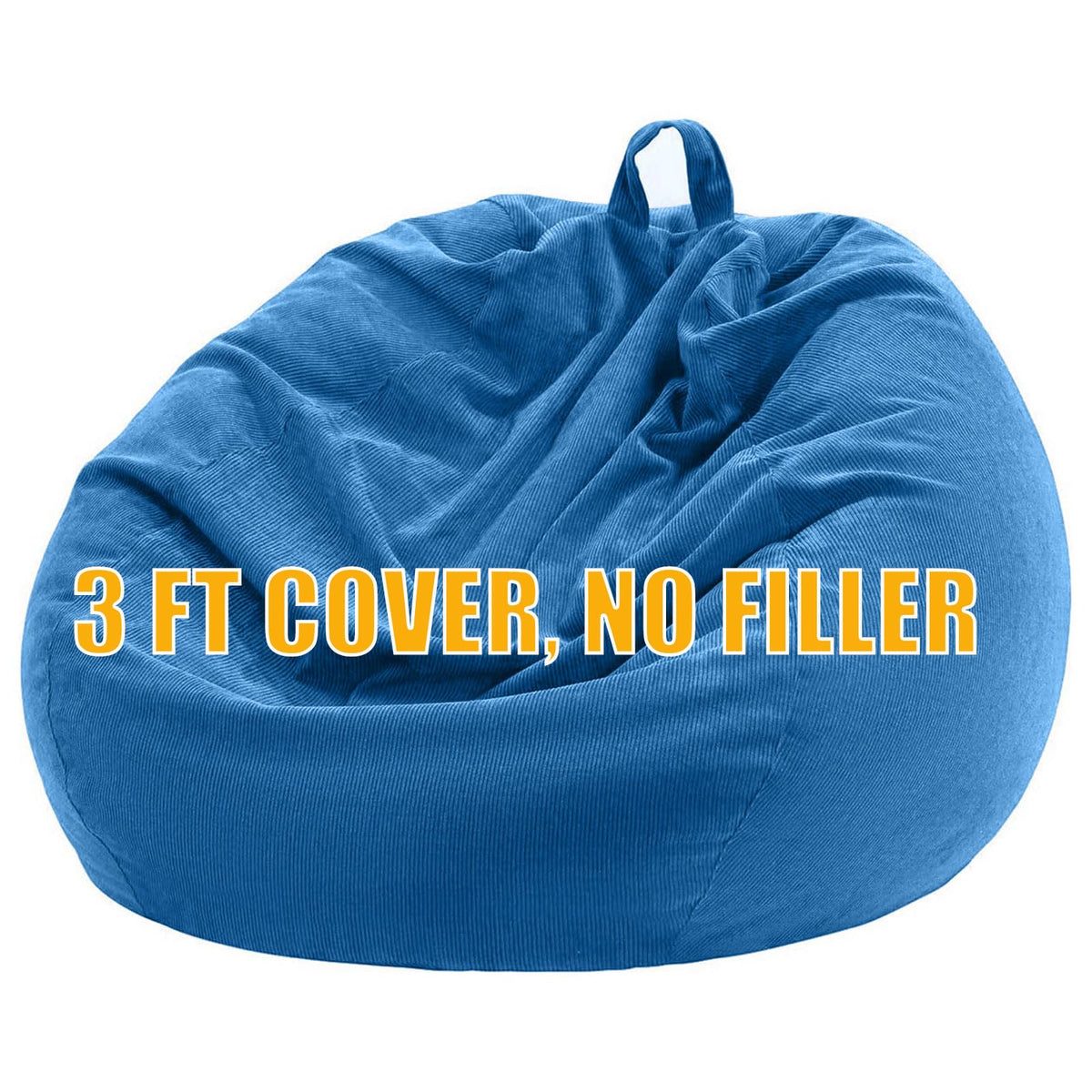 Nobildonna 3 ft Bean Bag Chair Cover No Filler for Adults and Kids 300L Extra Large Stuffed Animal Storage Bean Bag Washable Soft Premium Corduroy