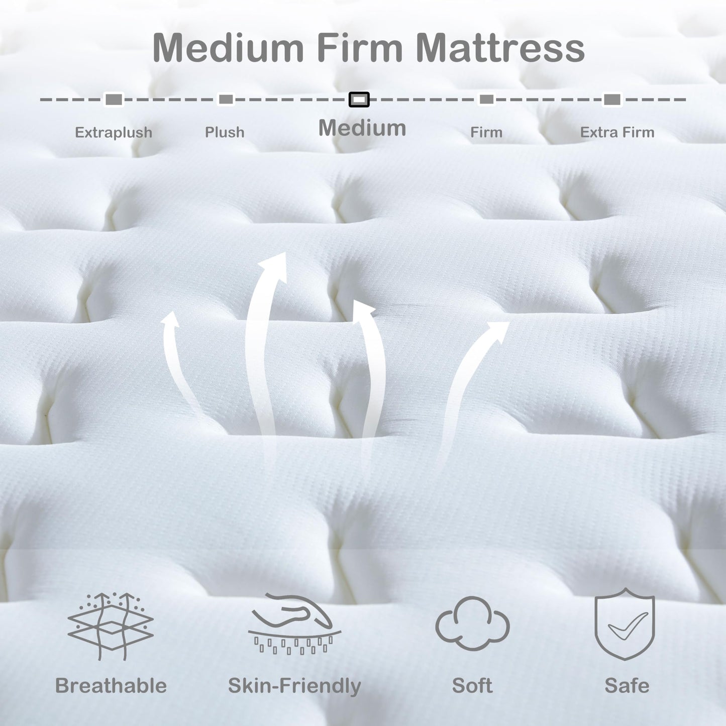 Lynnbery 10 Inch Single Size Mattress in a Box, Hybrid Cooling Gel Memory Foam & Pocketed Coils, Medium Firm, Pressure Relief, Motion Isolation