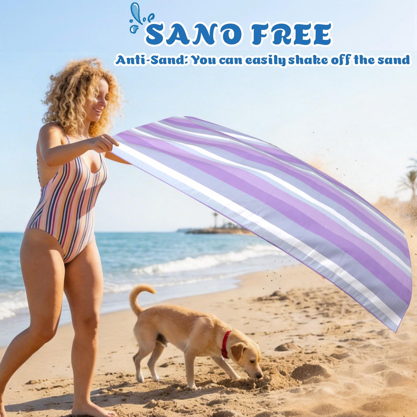 Anavasi Microfibre Beach Towels for Adults, 1 Pack 180 x 90cm 100% Recycled