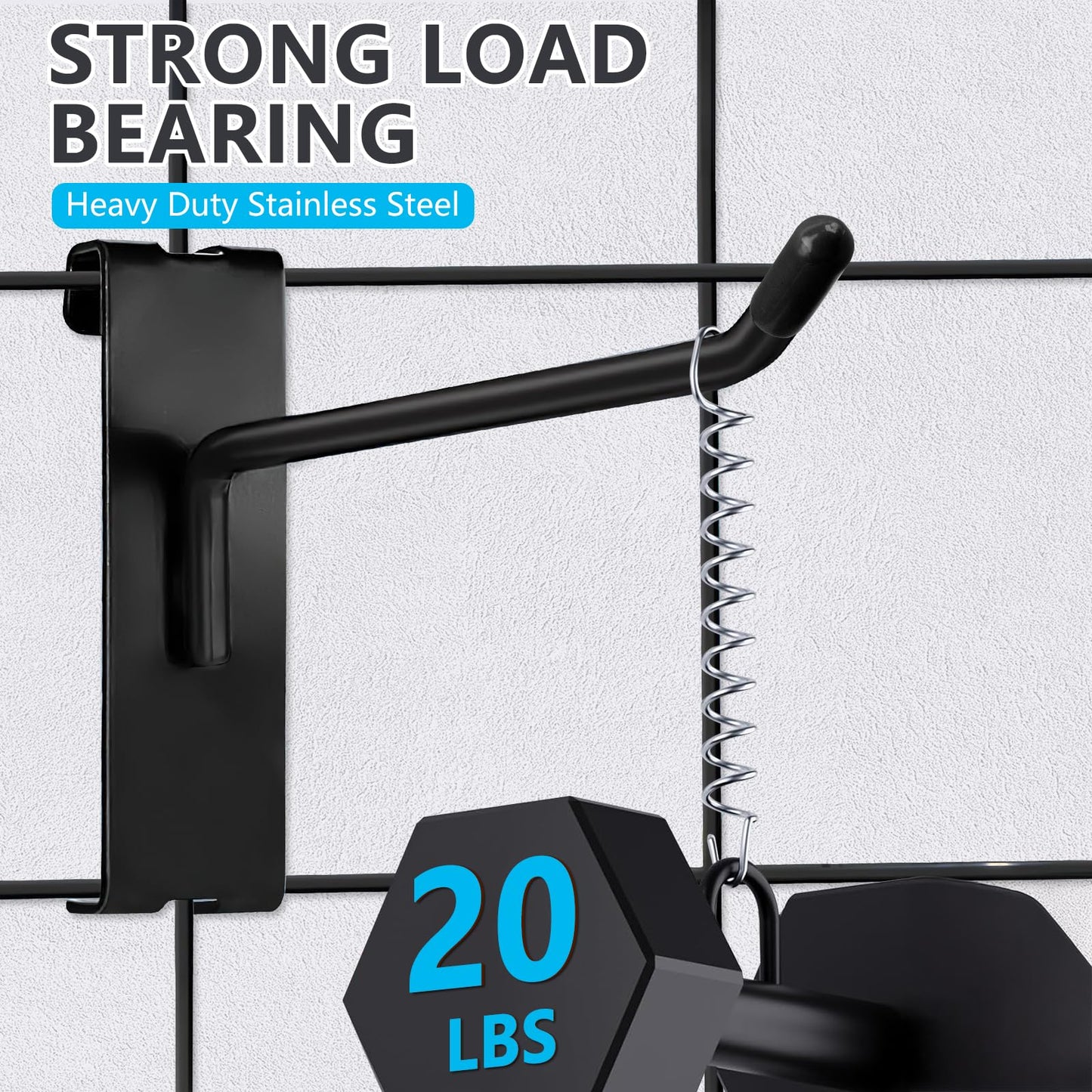 YFNVH 50 Pack Gridwall Hooks, Black Metal Display Hooks, 15 x 9 x 2.5 cm