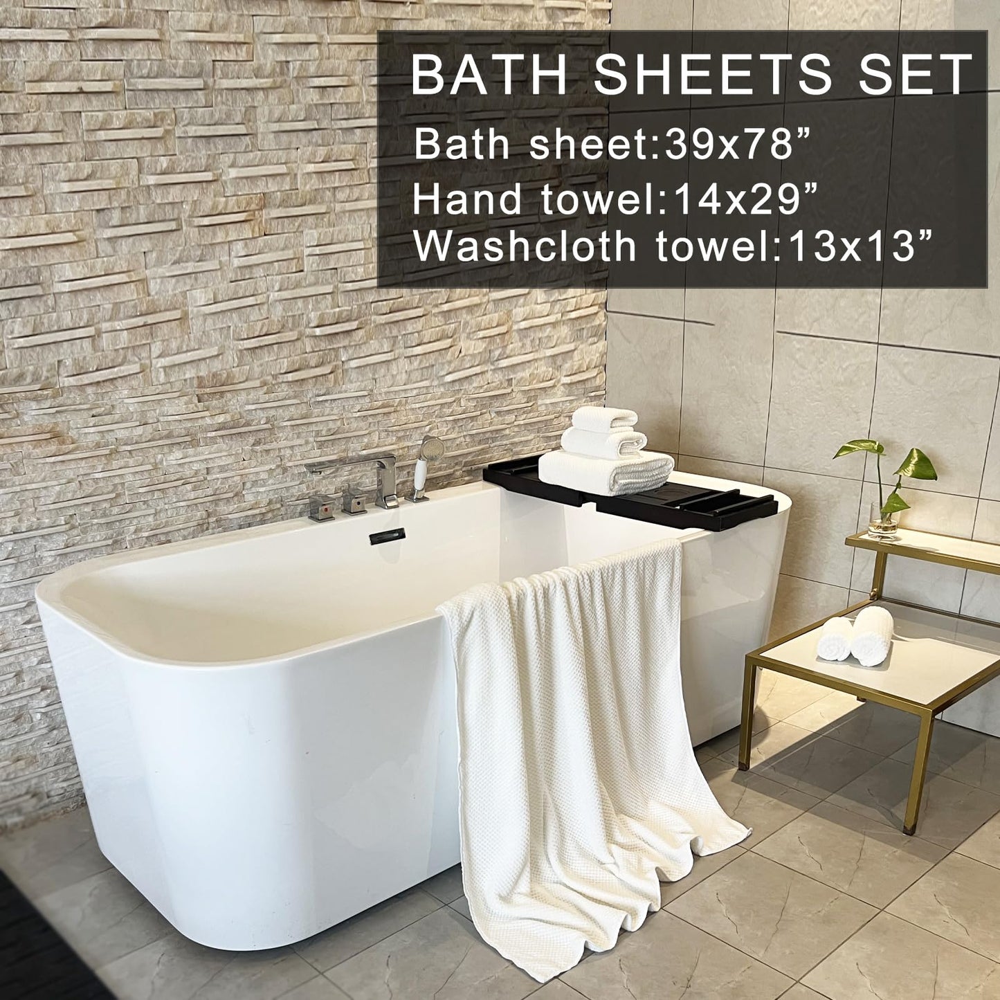 ANYBOY White Bath Towel Set, 2 Pieces