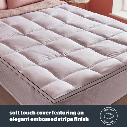 Silentnight Hotel Collection Mattress Topper King Size - Luxury Soft Silky Comfortable 5cm Thick Deep Mattress Protector Pad Cover with Deep Fit