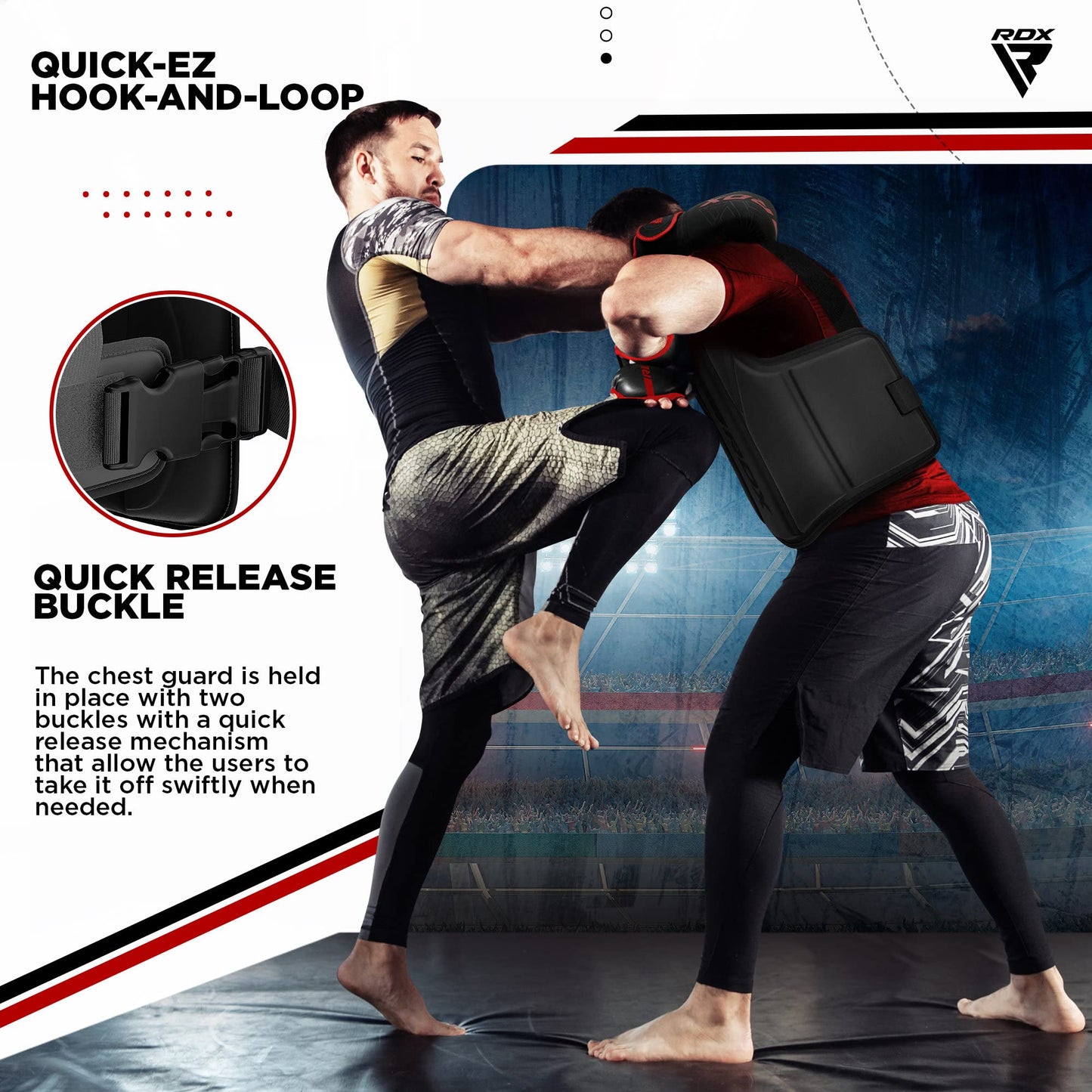 RDX Chest Guard, MMA Kickboxing Muay Thai Boxing Body Protector, Sparring Training Heavy Punching, KARA Adjustable Strike Shield, Martial Arts Upper