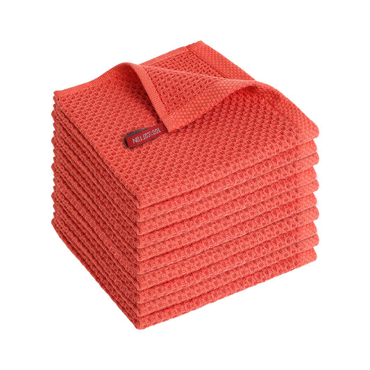 SFTXEY 100% Cotton Towels, Pack of 10 Tea Towels Kitchen Towels in Waffle Look, Ultra Soft Absorbent, Quick Drying for Tea Towels