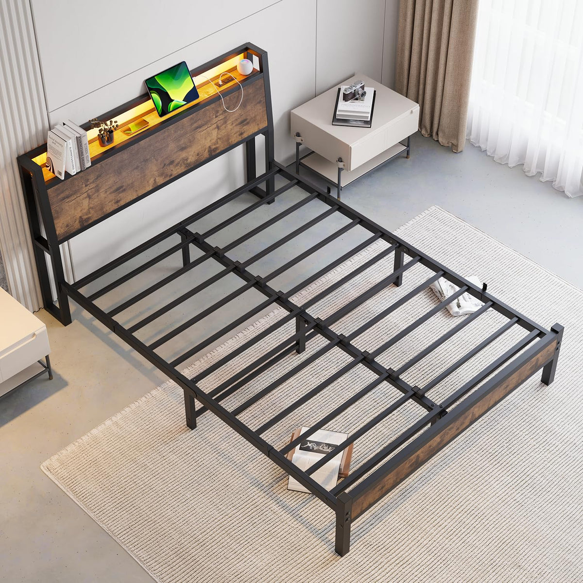 JELUTE King Size Bed Frame, Black