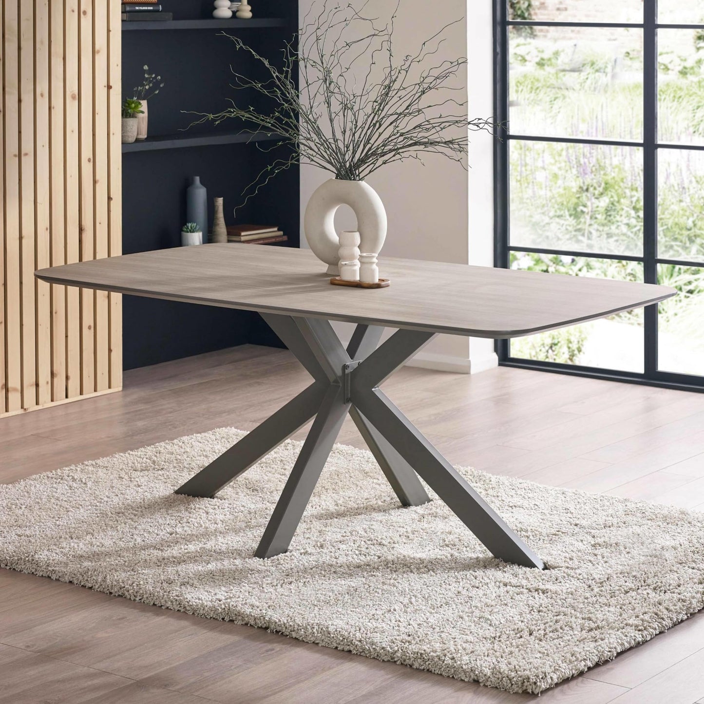 Julian Bowen Noah Rectangular Dining Table, Brown - H76 x W180 x D80cm