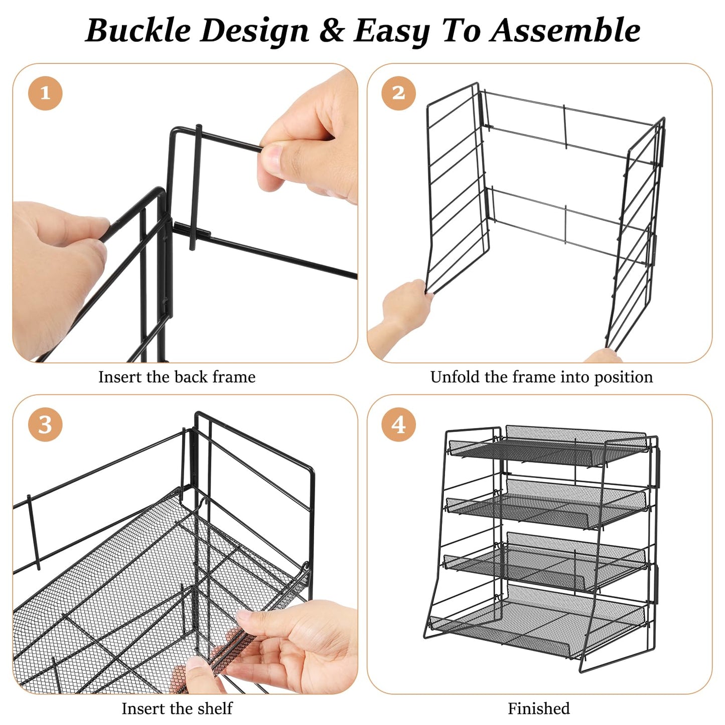 Eyoulife Candy Display Rack, 4 Tier Candy Organiser, Carbon Steel Snack Organiser for Countertop, Snack Display Rack for Stores, Office, 40x22x41cm