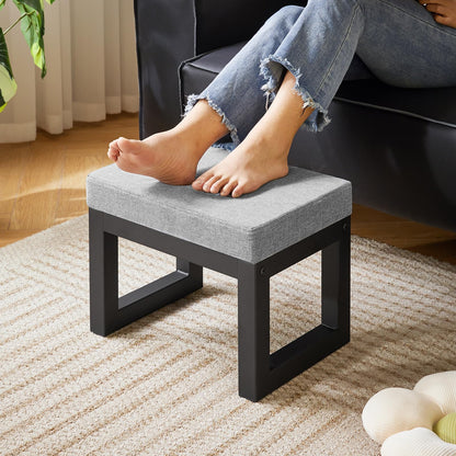 IBUYKE Small Foot Stool with Padded Seat, Pouffe Stool Change Shoe Footrest, Ottoman Footrest Extra Seating for Entryway for Living Room Bedroom