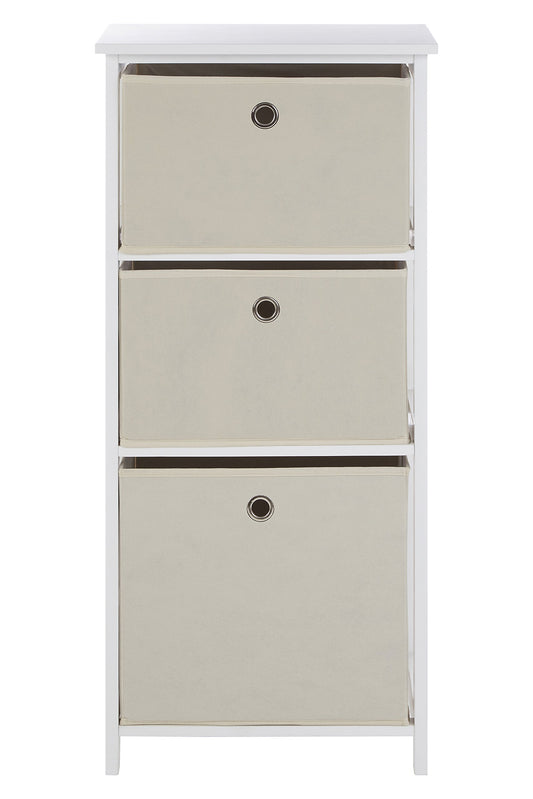 Premier Lindo Cabinet, 3 Fabric Drawers, Natural