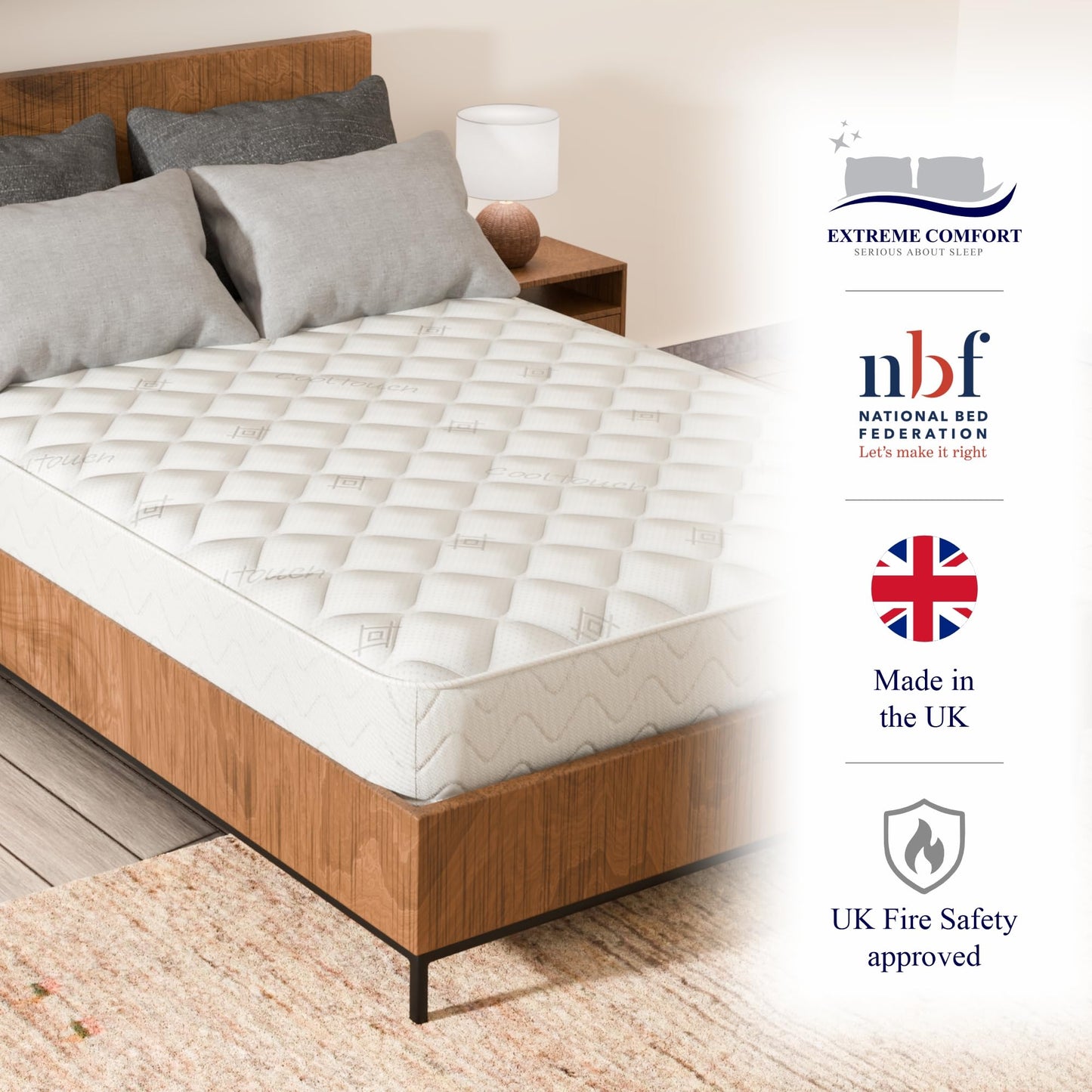eXtreme comfort ltd Flame Essentials Orthopaedic European Small Single Mattress (80x200cm) | Firm Support Foam | Maximum Value All-Foam | 14cm Deep