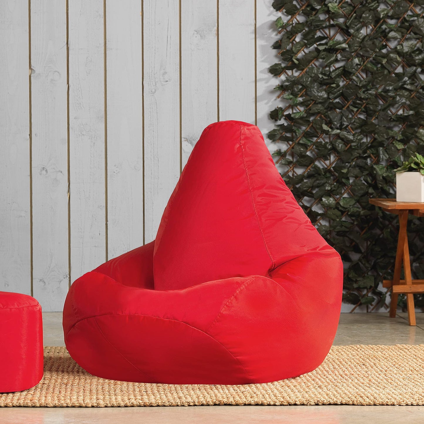 Bean Bag Bazaar High Back Recliner Bean Bag Chair, Red, Indoor Outdoor Beanbag, Water Resistant Fabric, Large Beanbag with Filling Included