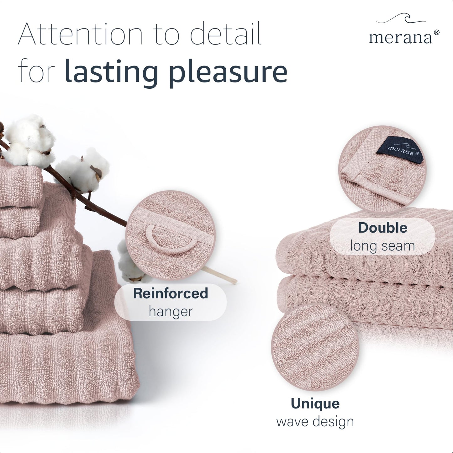 Merana OSLO towel set | quick-drying, soft & lint-free | terry luxury quality | 100% cotton terrycloth | OEKO-TEX | 590 GSM | guest & face towel