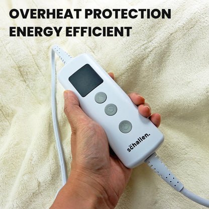 Schallen 120x160cm Soft Heated Warm Throw Over Blanket with Timer and 10 Heat Settings (cream)