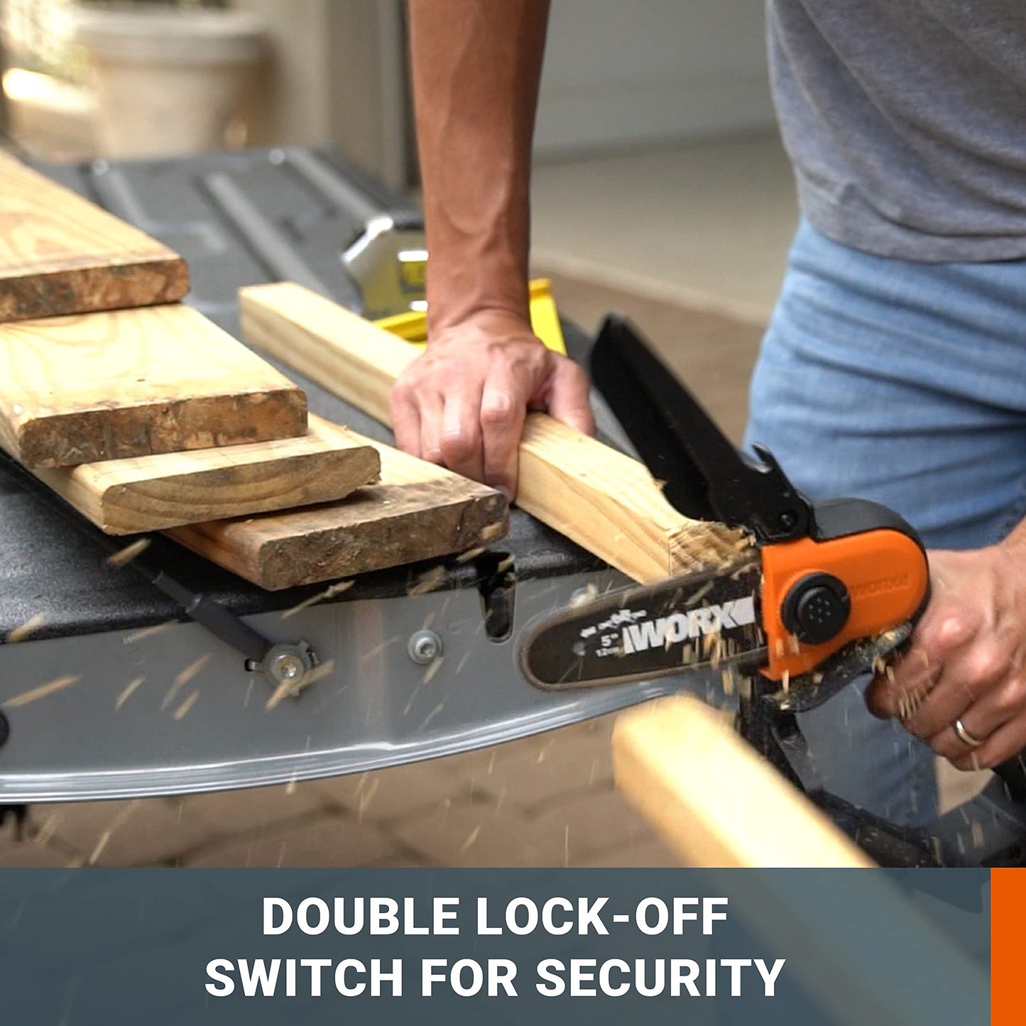 WORX WG324E.9 12cm 20V Cordless Compact Chainsaw - Tool Only, High-Efficiency Motor, Lightweight, Safe Design ? No Battery or Charger