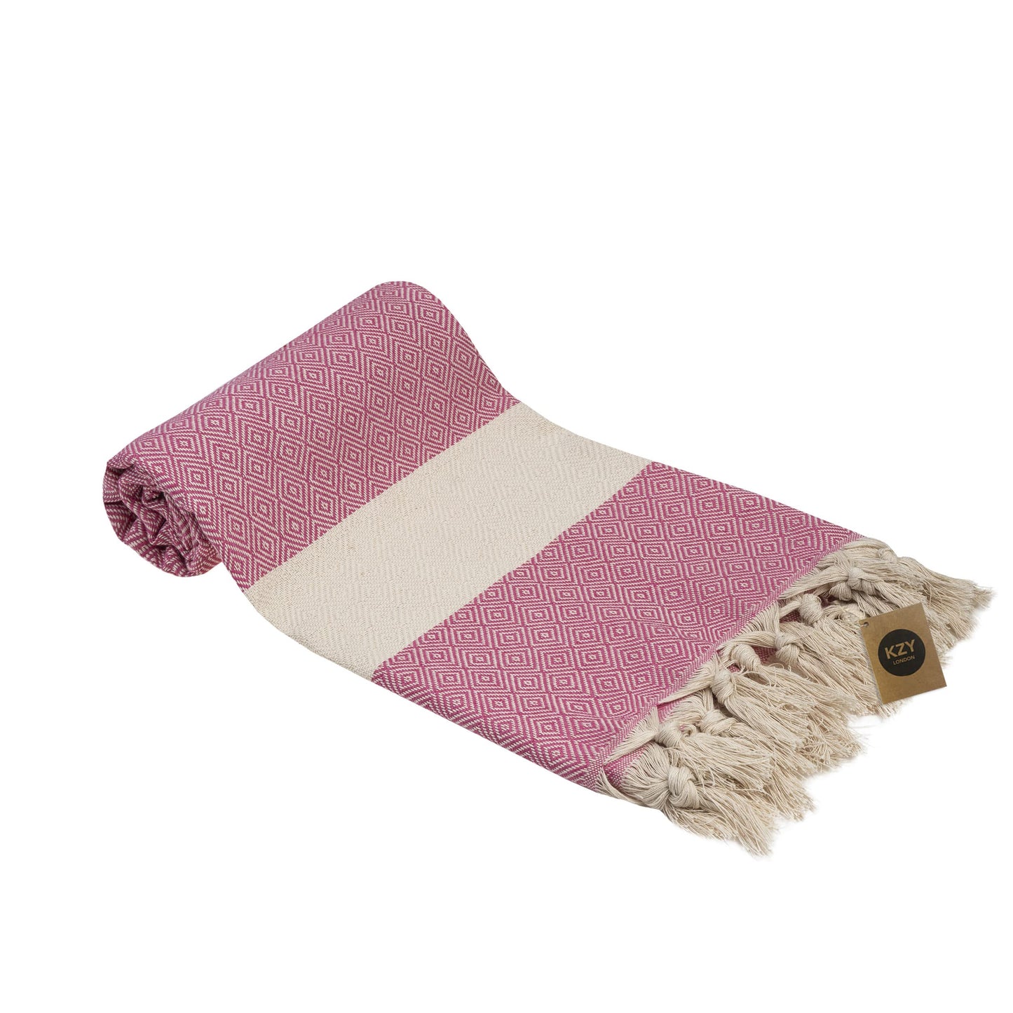 KZY LONDON Beach Towel 2 Pack Large Turkish Beach Towels for Camping, Swimming, Gym - Quick Dry, Absorbent