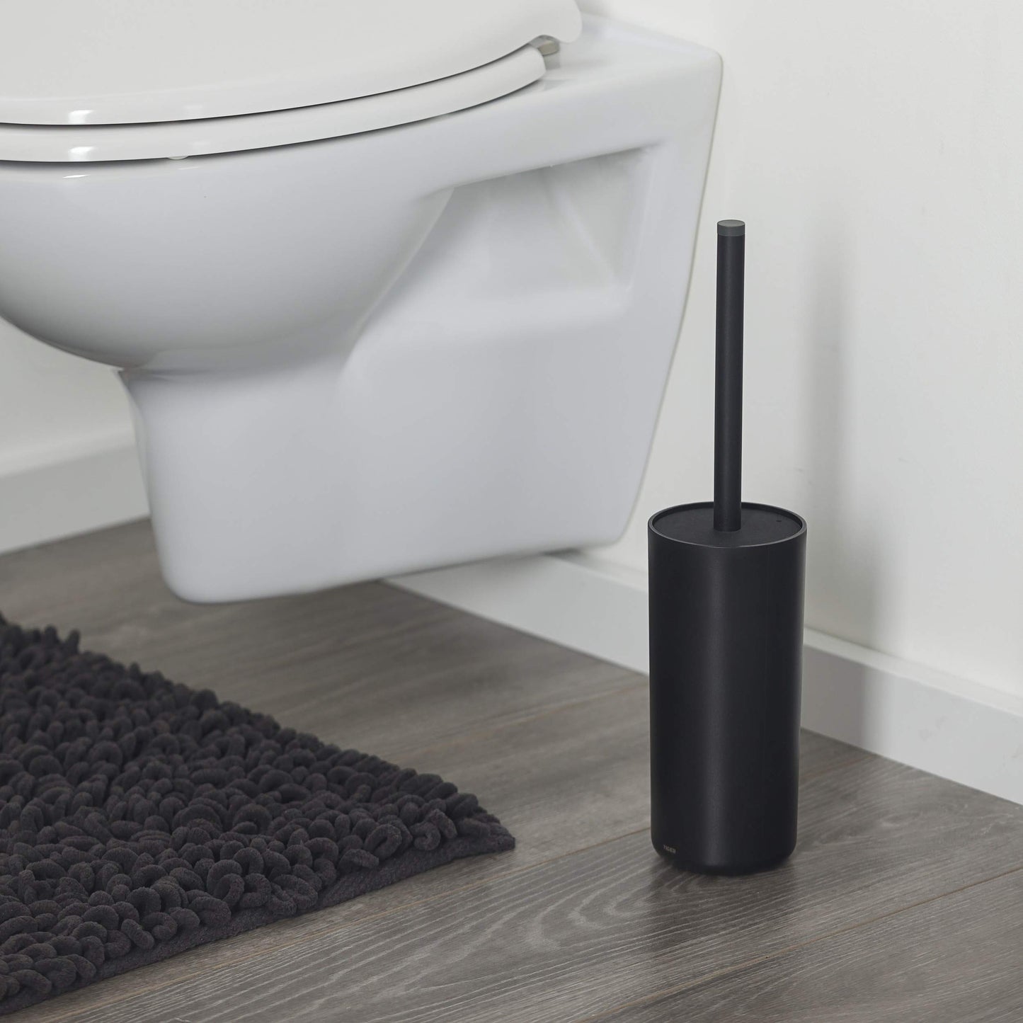 Tiger Urban Toilet Brush and Holder, Stainless Steel, Black, 9.3 x 38.6 x 9.3 cm