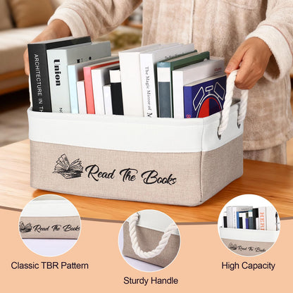 CGFN Book Lover Gifts,Read The Book Storage Basket List Storage Box Bookish Accessories Best Bookworm Gifts for Women Men Reading Lovers