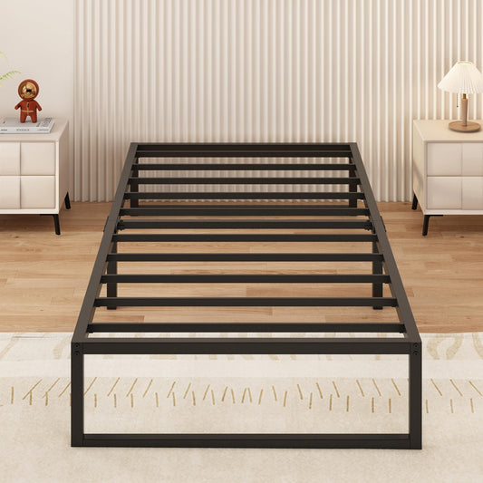 Yicensen Single Bed Frame 90x190 cm Metal Platform Bed Single with Steel Slat Support, Easy Assembly, Noise Free, No Box Spring Needed, 36cm High,