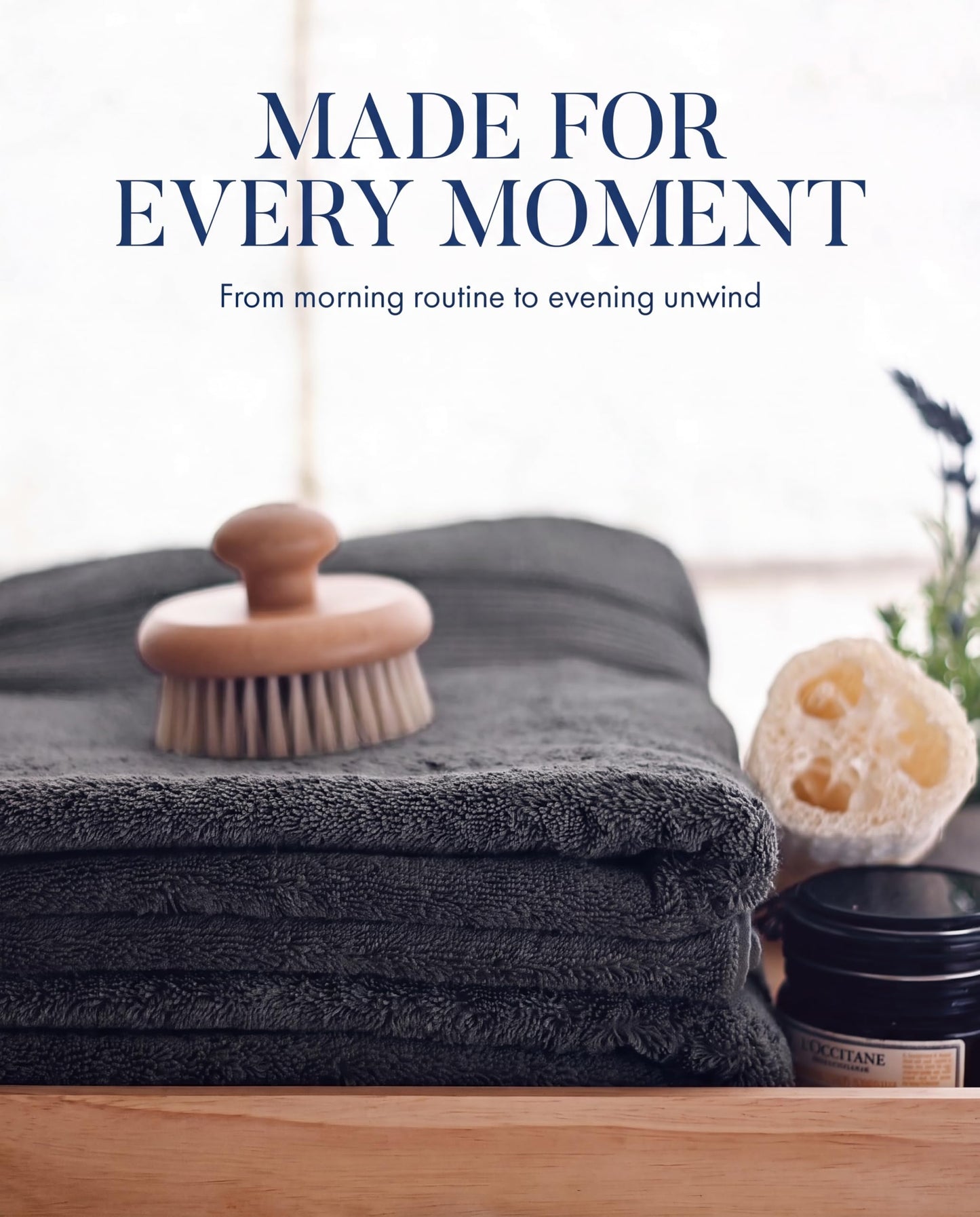 Bliss Luxury Combed Cotton Bath Towels - 34" x 56"/86 x 142 cm Extra Large Premium Quality Bath Sheet - 650 GSM - Soft, Absorbent (4 Pack, Dark Grey)
