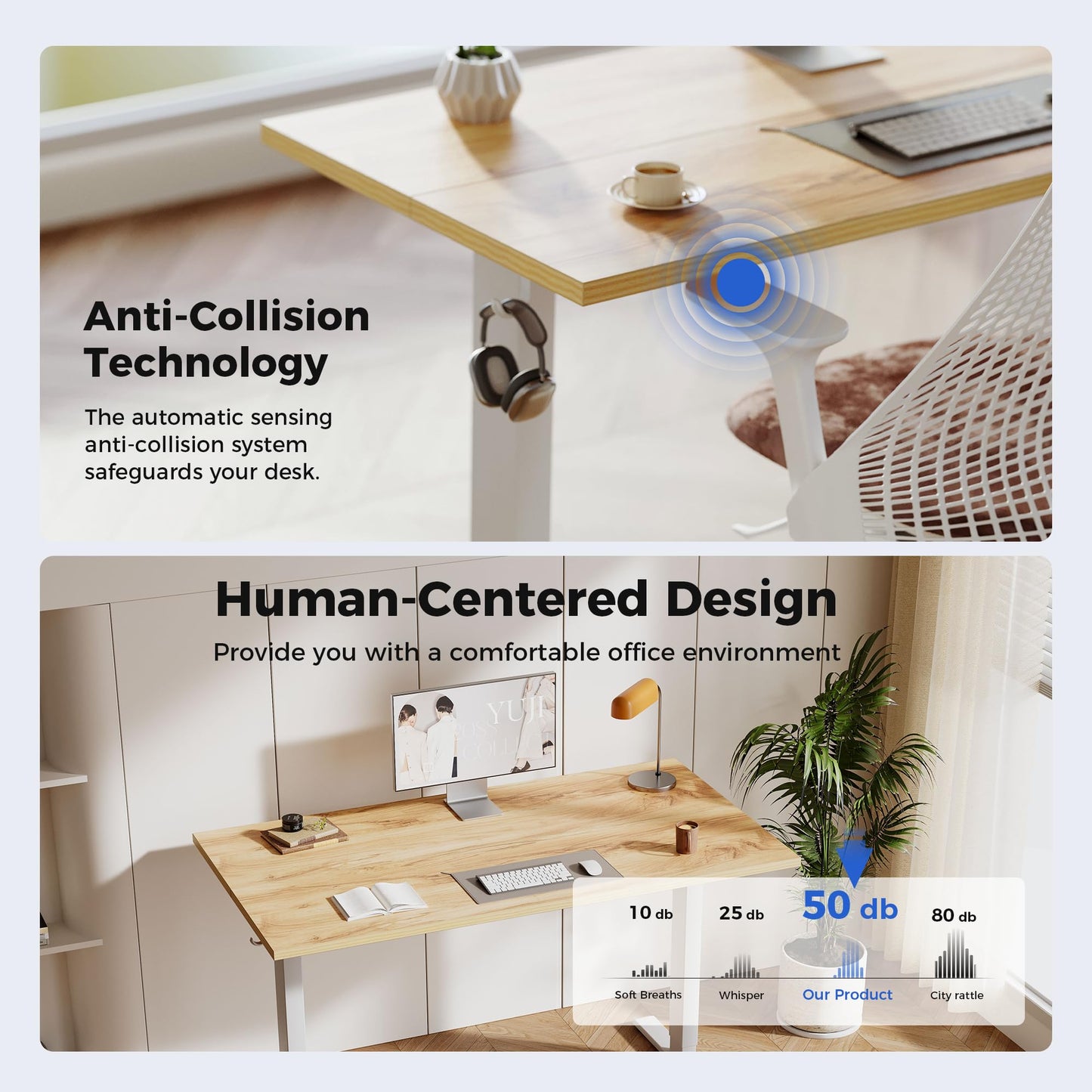Agilestic Electric Standing Desk, 2 Memory Buttons, 110x60cm