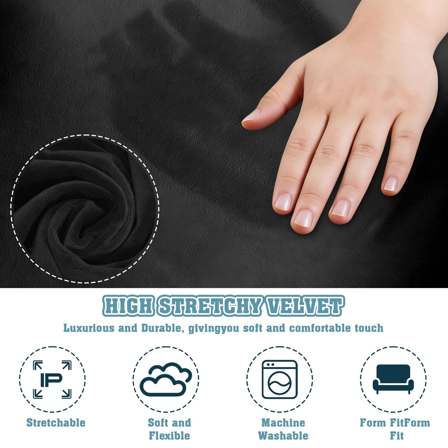 Office Chair Covers, Desk Chair Cover Universal Stretch Velvet Slipcover, Washable Plush Computer Chair Protector with Arm Covers