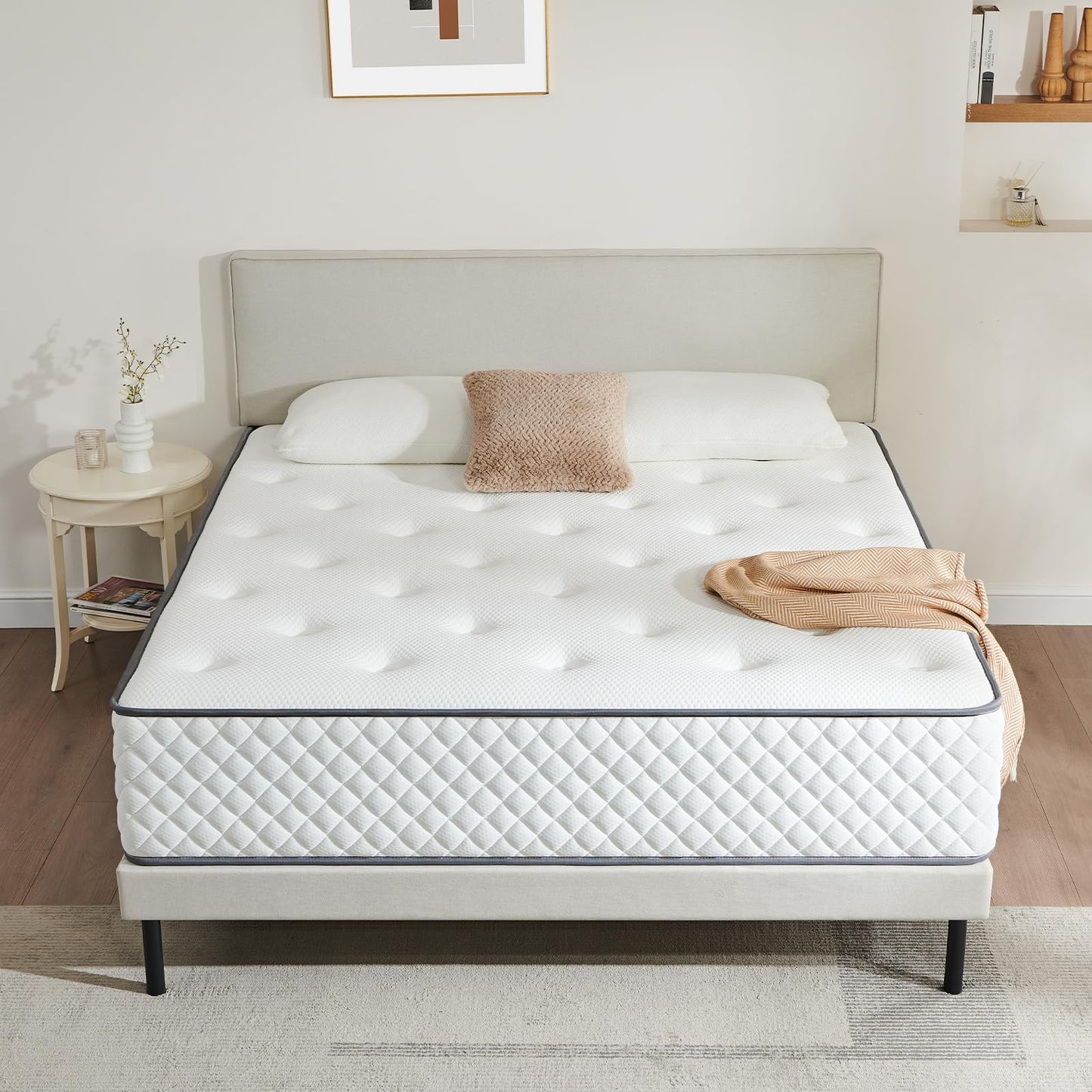Sleremind Double Mattress,Hybrid Mattress,7-Zone Springs,135x190x25cm