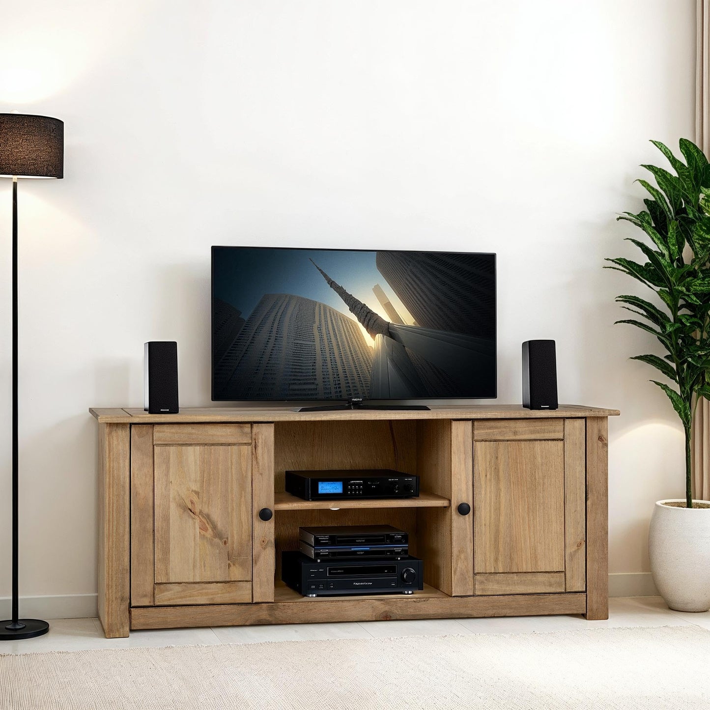 Seconique Panama Flat Screen Tv Unit in Natural Wax