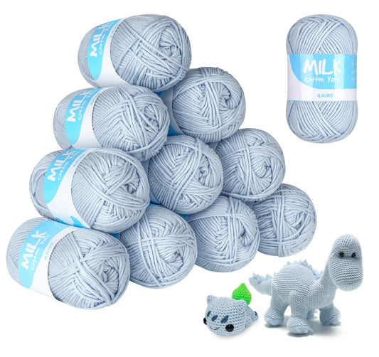 12 Pack Double Knitting Yarn, ilauke Acrylic Crochet Yarn for Knitting, 50g Double Knit Acrylic Wool Super Soft Crochet Yarn for Small Projects