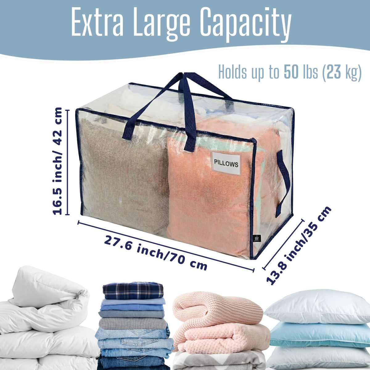 VENO 10 Pack Moving Bags and Large Christmas Decoration Storage Bins with lids. Alternative to Moving Boxes