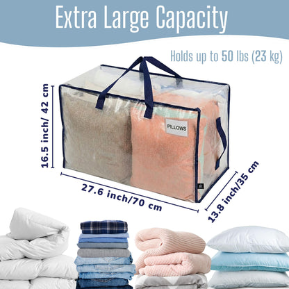 VENO 10 Pack Moving Bags and Large Christmas Decoration Storage Bins with lids. Alternative to Moving Boxes