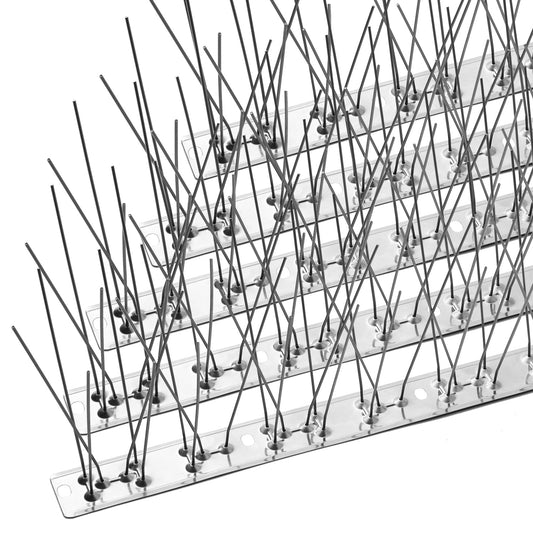 OFFO Bird Spikes with Stainless Steel Base,Cover 5.94m Pigeon Spikes for Roofs and Windows,Bird Deterrent Spikes Set for Deterring Crows,Seagulls and