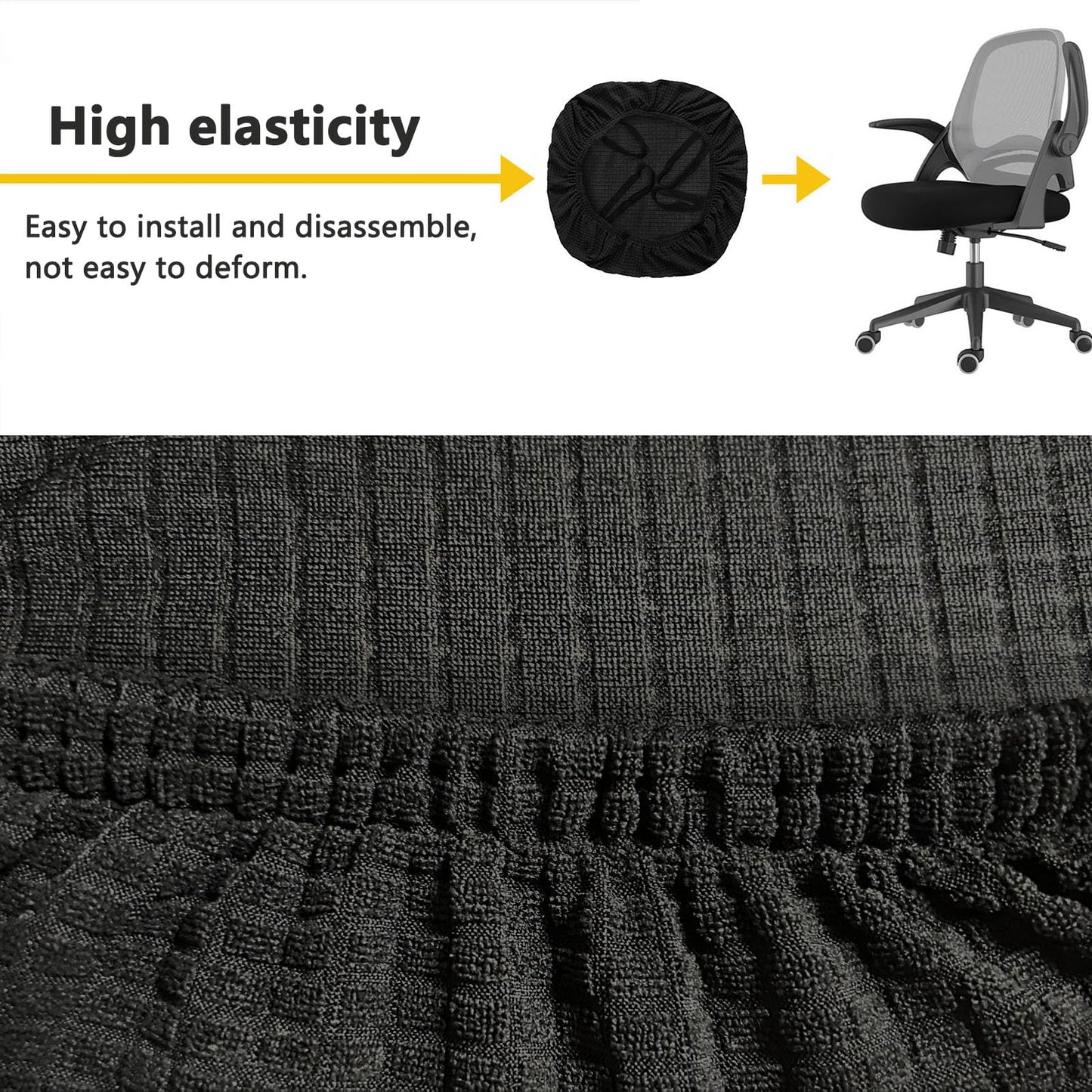 FYTXSZ Office Chair Seat Cover Stretch Elastic Universal Fit Washable Slipcover Seat Protector for Desk Swivel Computer Chairs