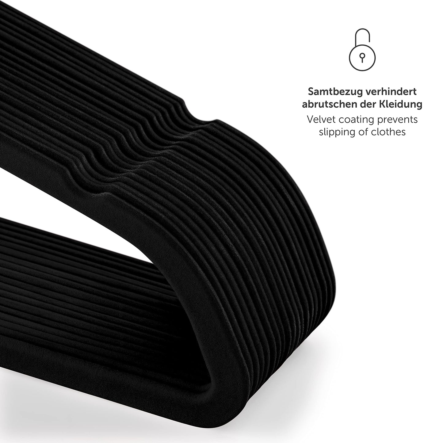 Blumtal Velvet Clothes Hangers 30 Pack – Non-Slip, Space-Saving, Heavy-Duty Hangers with 360° Swivel Hook – Rosegold/Black