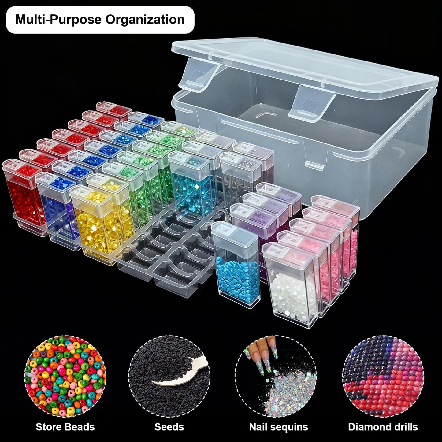 Qualsen Diamond Art Accessories Storage Boxes, 35 Grids, 1 Pack
