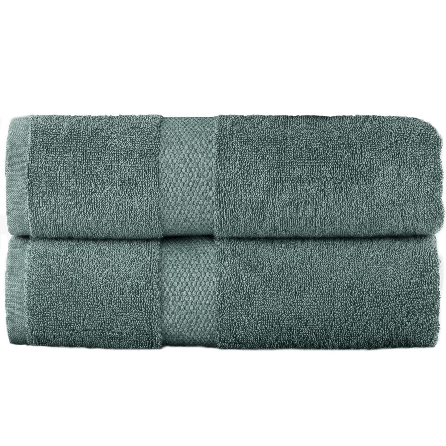 Sue Rossi 100% Egyptian Combed Cotton Hand Towels, Pack Of 2, Very Soft & Absorbent, Quick Dry 600gsm Thick Bathroom Or Kitchen Towel Set. (Sage