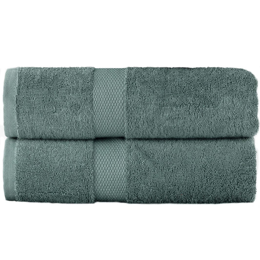 Sue Rossi 100% Egyptian Combed Cotton Hand Towels, Pack Of 2, Very Soft & Absorbent, Quick Dry 600gsm Thick Bathroom Or Kitchen Towel Set. (Sage